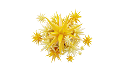 Cluster of Yellow Starburst Decorations