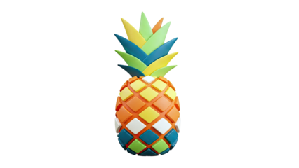 Colorful geometric pineapple sculpture