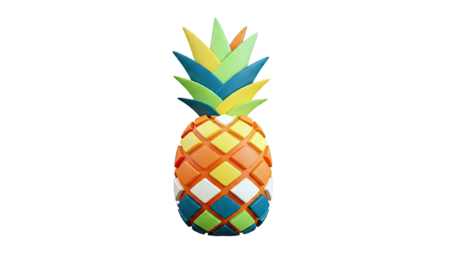 Colorful geometric pineapple sculpture - Powered by Adobe