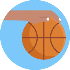 A simple representation of a basketball featuring curved seam lines, commonly used to indicate basketball-related content or activities.