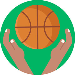 A basketball held firmly with both hands, representing possession, catching, or controlled passing.