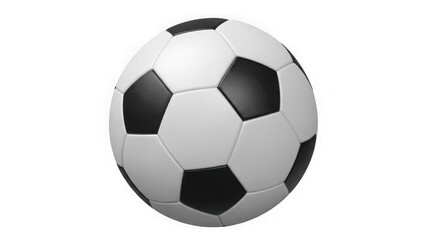Naklejka premium Classic Black and White Soccer Ball Isolated on Transparent Background – Realistic 3D Football Sport Equipment Render