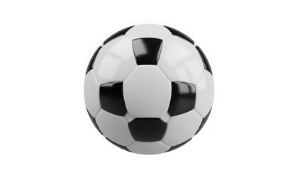 Fototapeta premium Classic Black and White Soccer Ball Isolated on Transparent Background – Realistic 3D Football Sport Equipment Render