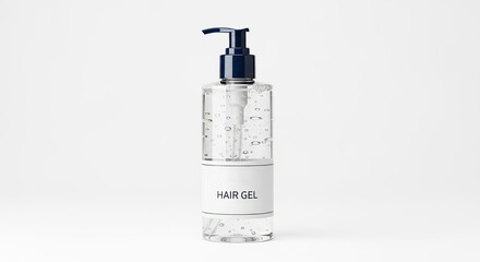 Clear hair gel in a pump bottle