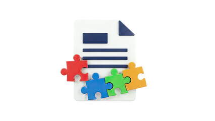 Document and Puzzle Pieces Icon