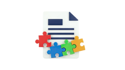 Document and Puzzle Pieces Icon