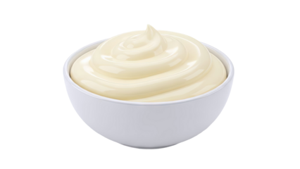 Creamy Mayonnaise in a White Bowl