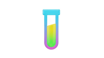 Colorful Gradient Test Tube with Liquid