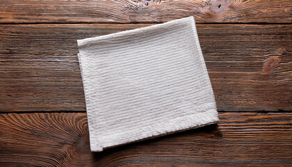 Mockup Of A White Textured Placemat On A Rustic Wooden Table Backgroun Ai Generated