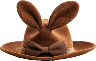 brown rabbit with hat