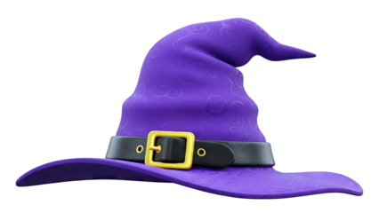Purple Witch Hat with Gold Buckle