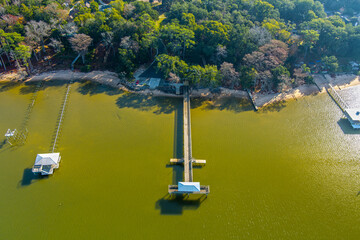 Aerial view of Daphne, Alabama and Mobile Bay in January