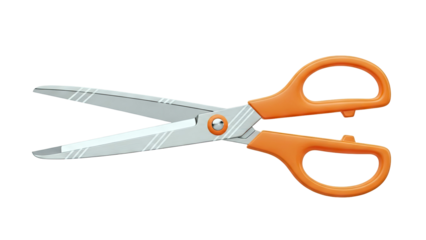 Orange Handle Scissors with Silver Blades