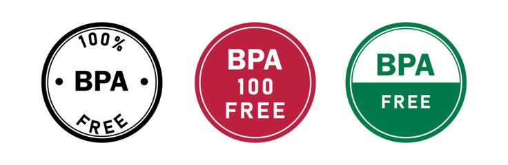 Obraz premium stickers indicating BPA-free status for products in packaging and labeling