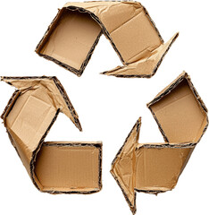 cardboard box with recycle symbol
