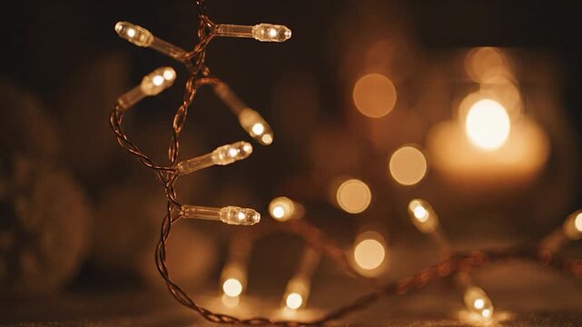 Warm Christmas Lights on Copper Wire