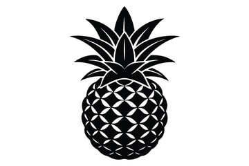 Obraz premium Classic Pineapple Plant Silhouette Vector Illustration for Tropical Theme Design