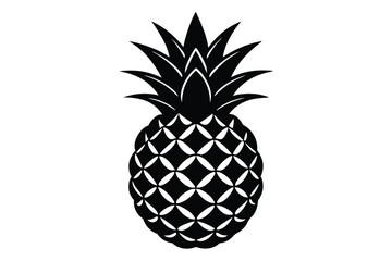 Fototapeta premium Black Pineapple Silhouette Stencil Element for Creative Design