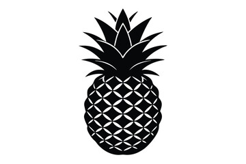 Obraz premium Exotic Pineapple Fruit Silhouette for Menu and Label Design