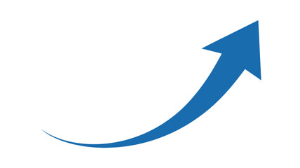 Blue Arrow in Modern Design with Bright Blue Color on White Background for Business Growth