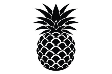 Obraz premium Decorative Pineapple Silhouette Vector Illustration for Textiles