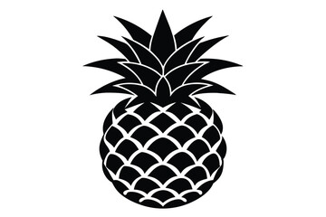 Obraz premium Fresh Pineapple Fruit Silhouette Vector for Kitchen Decor