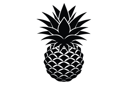 Unique Pineapple Fruit Shape Silhouette for Logo Design