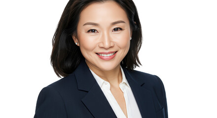 Asian businesswoman portrait for corporate branding and marketing materials, Isolated On Transparent Background