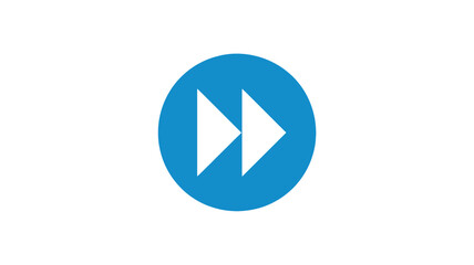 Fototapeta premium Blue play button icon in modern minimalist design with white symbol on vibrant blue background for user interface