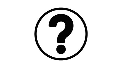 Fototapeta premium Question Mark in Simple Circle Icon with Bold Design in Black and White Color on Plain Background for Web UI