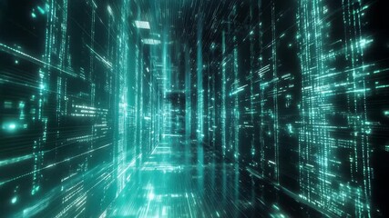 Visual representation of interconnected data processing networks in a digital environment, network of connections and data processing over globe - Powered by Adobe