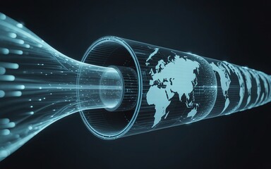 Virtual Private Network Security Concept with Encrypted Data Tunnel and Global Connectivity