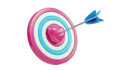 Arrow hitting a heart-shaped target