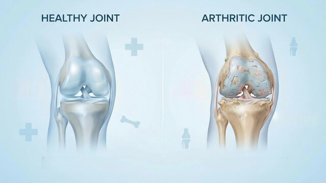 Comparison of Healthy Joint and Arthritic Knee Anatomy