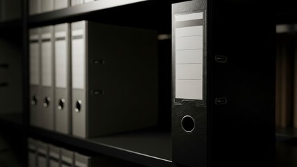 Dark Office Filing Cabinets and Binders.
