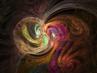 Fractal colored abstract on black background