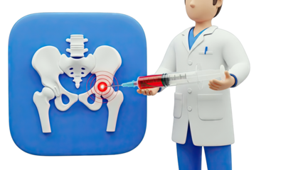 Doctor Administering Hip Injection for Pain Relief