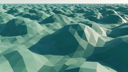 Low Poly 3D Rendered Mountain Landscape Scene.