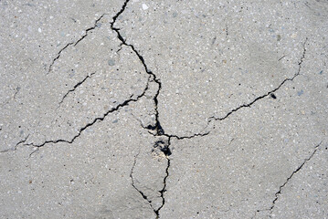 Large cracks in the concrete slab from time to time.