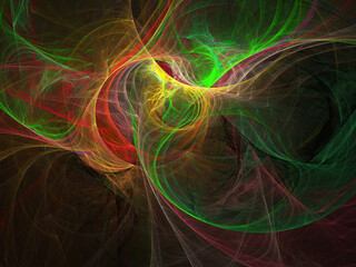 Fractal colored abstract on black background