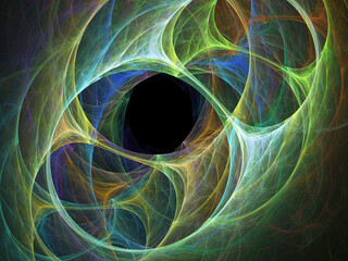 Fractal colored abstract on black background