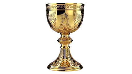 Ornate Golden Chalice with Mythical Creatures