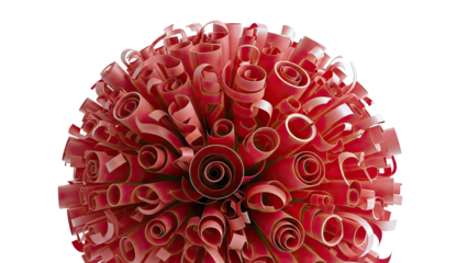 Abstract Red Curl Sphere