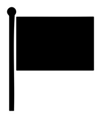 Chinese New Year Solid black flag on pole silhouette vector