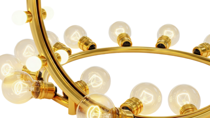 Modern Gold Chandelier with Edison Bulbs