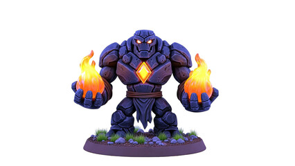 Fototapeta premium Fire Golem Miniature