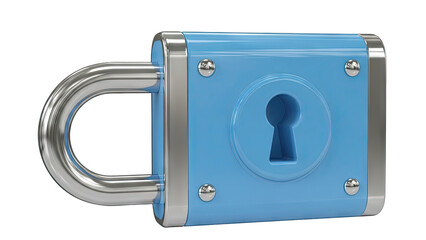 Blue Padlock with Silver Shackle and Trim