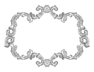 Horizontal abstract retro ornate frame vector illustration