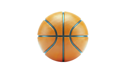 Realistic 3D Render of an Orange Basketball on White Background