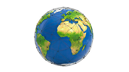 Globe with Digital Network Overlay